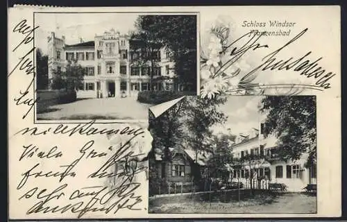 AK Franzensbad, Schloss Windsor vom Vorplatz gesehen