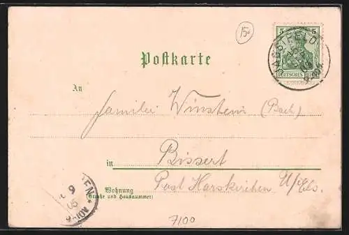 Lithographie Heilbronn, Restaurant Ratskeller mit Besuchern