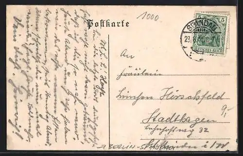 AK Berlin-Spandau, Gasthaus Carl Seitz`s Festsäle, Inh. Oskar Seitz