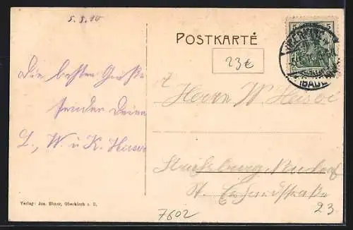 AK Oberkirch i. Renchtal, Schulhaus, Waisenhaus, Krankenhaus, Partie der Renchnerstrasse