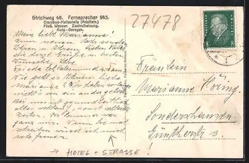 AK Cuxhaven, Hotel Landhaus Elisabeth, Bes. F. Schaltermund, Strasse Strichweg 66