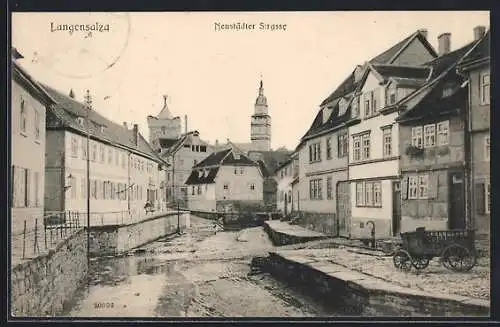 AK Langensalza, Partie in der Neustädter Strasse