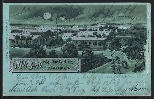 Mondschein-Lithographie Munster, Lager im Vollmondlicht