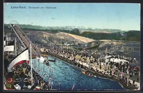 AK Berlin-Halensee, Luna-Park, Terrassen und Besucher