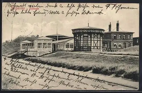 AK Norderney, Partie am Café Giftbude