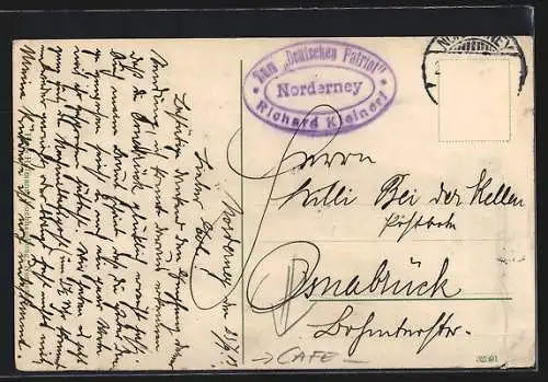 AK Norderney, Partie am Café Giftbude