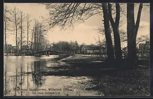 AK Wittstock /Dosse, Logengarten mit Flusspartie