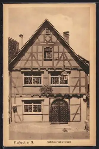 AK Marbach a. N., Blick auf Schillers Geburtshaus