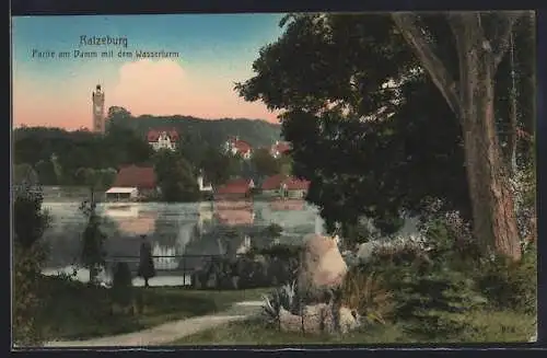 AK Ratzeburg, Partie am Damm mit dem Wasserturm