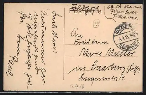 AK Ratzeburg, Partie am Damm mit dem Wasserturm