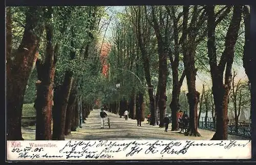 AK Kiel, Wasserallee mit Passanten