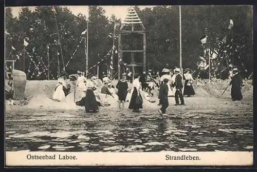 AK Laboe, Strandleben an der Badestelle