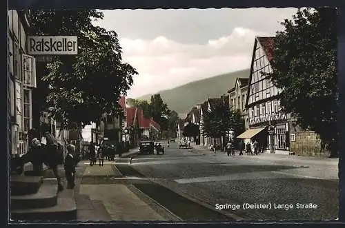 AK Springe /Deister, Lange Strasse mit Ratskeller