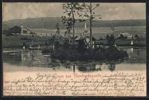 AK Reinhardsquelle, Insel mit Miniaturkirche