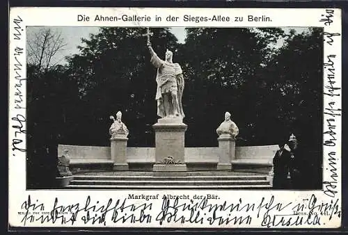 AK Berlin-Tiergarten, Die Ahnen-Gallerie in der Sieges-Allee, Marktgraf Albrecht der Bär