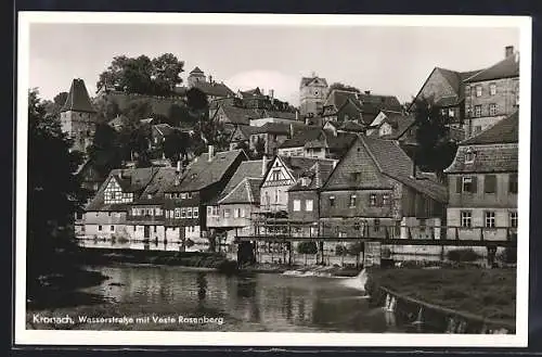 AK Kronach, Wasserstrasse mit Veste Rosenberg
