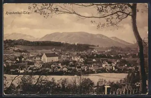 AK Krankenheil-Tölz, Blick über den Fluss auf den Ort