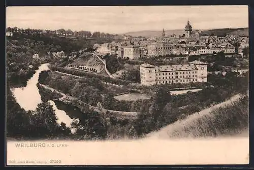 AK Weilburg a. d. Lahn, Teilansicht mit Fluss