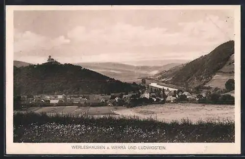 AK Werleshausen a. Werra, Totalansicht mit Umgebung