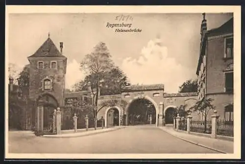 AK Regensburg, Blick auf die Helenenbrücke