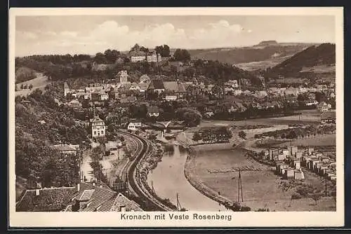 AK Kronach, Blick auf den Ort mit Veste Rosenberg
