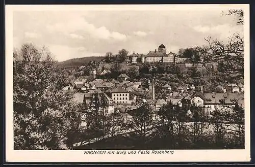AK Kronach, Ortsansicht mit Burg und Veste Rosenberg