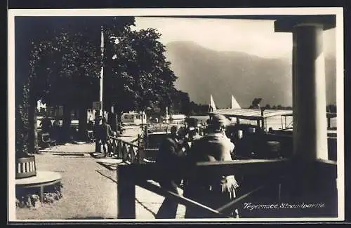 AK Tegernsee, Strandpartie mit Booten