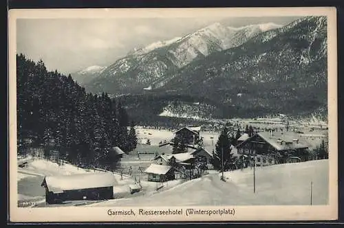 AK Garmisch, Riesserseehotel, Wintersportplatz