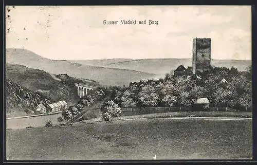 AK Greene, Viadukt und Burg