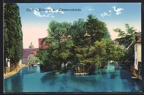 AK Erfurt, Blick von der Lehnmannsbrücke in die Strassen der Stadt