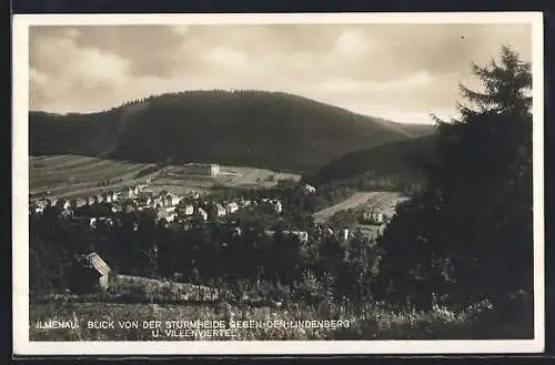 AK Ilmenau, Blick von der Sturmheide auf den Lindenberg u. Villenviertel