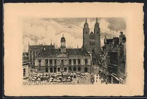 AK Magdeburg, Alter Markt u. Rathaus