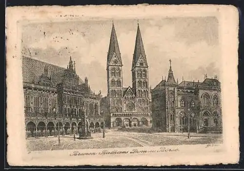 AK Bremen, Rathaus, Dom und Börse