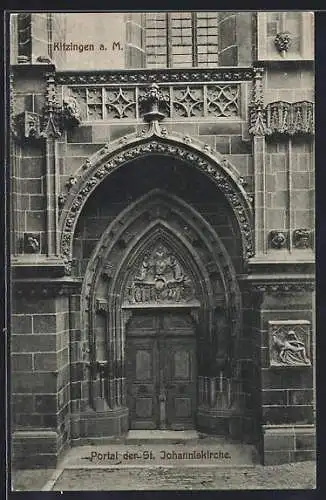 AK Kitzingen a. M., Portal der St. Johanniskirche