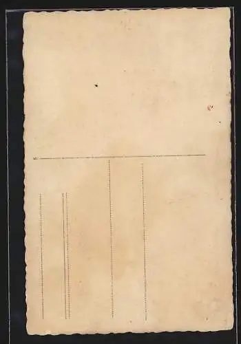 Foto-AK Brautpaar in dunkler Kleidung