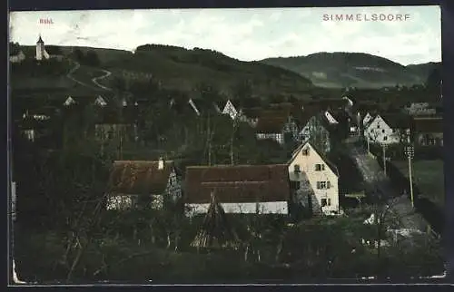 AK Simmelsdorf, Ortsansicht mit Bühl