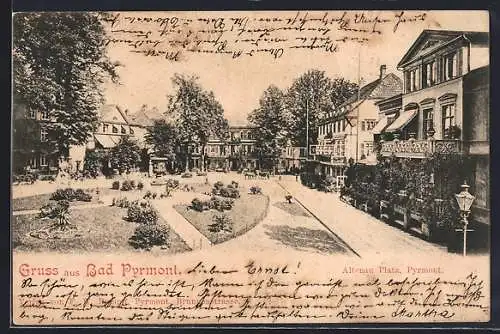 AK Bad Pyrmont, Strasse am Altenau Platz mit Villen