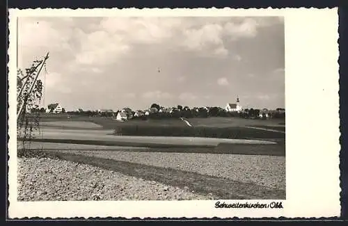 AK Schweitenkirchen /Obb., Ortsansicht mit Feldern