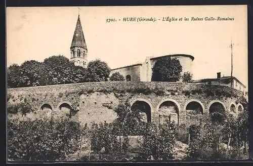 AK Hure, L`Église et les Ruines Gallo-Romaines
