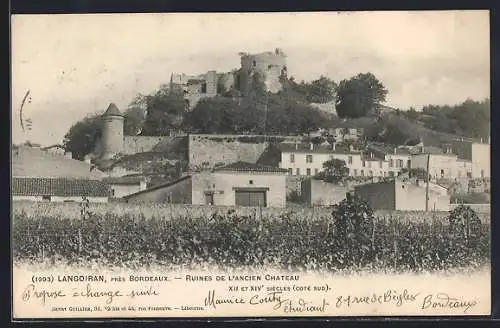 AK Langoiran, Ruines de l`ancien château (côté sud) des XIIe et XIVe siècles
