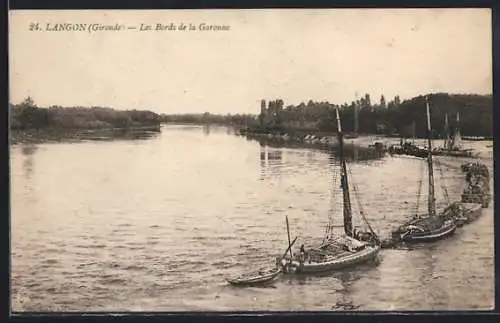 AK Langon, Les Bords de la Garonne