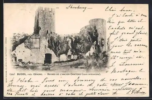 AK Budos, Ruines de l`ancien château près de Cérons (cour intérieure)