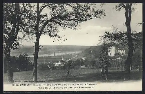 AK Baurech, Vue générale de la plaine de la Garonne depuis le Château Puyguéraud
