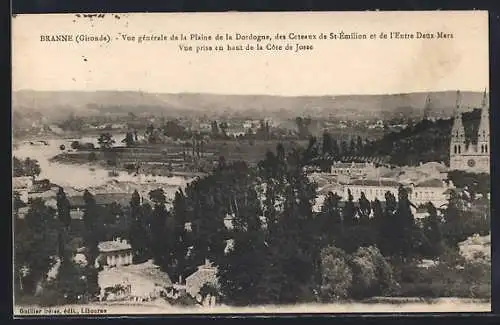 AK Branne, Vue générale de la Plaine de la Dordogne et des Coteaux de St-Émilion