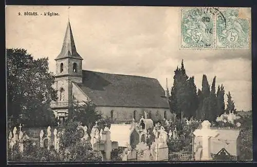 AK Bègles, l`église entourée du cimetière