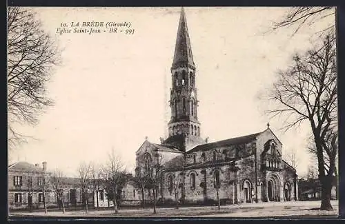 AK La Brède, Église Saint-Jean