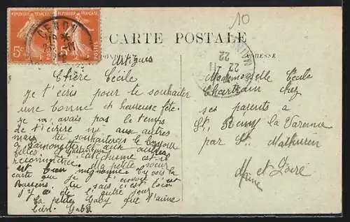 AK Bassens, La Croix et l`Église, Entrée du Village