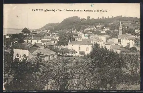 AK Cambes, Vue Générale prise des Coteaux de la Mairie