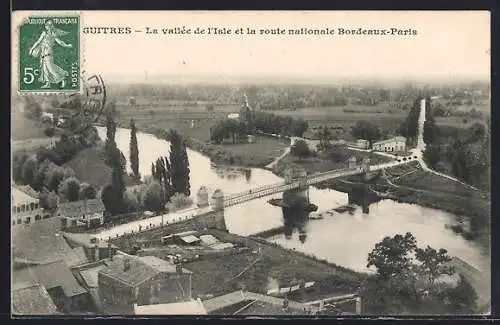 AK Guîtres, La vallée de l`Isle et la route nationale Bordeaux-Paris