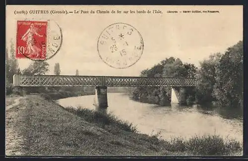AK Guîtres, Le Pont du Chemin de fer sur les bords de l`Isle